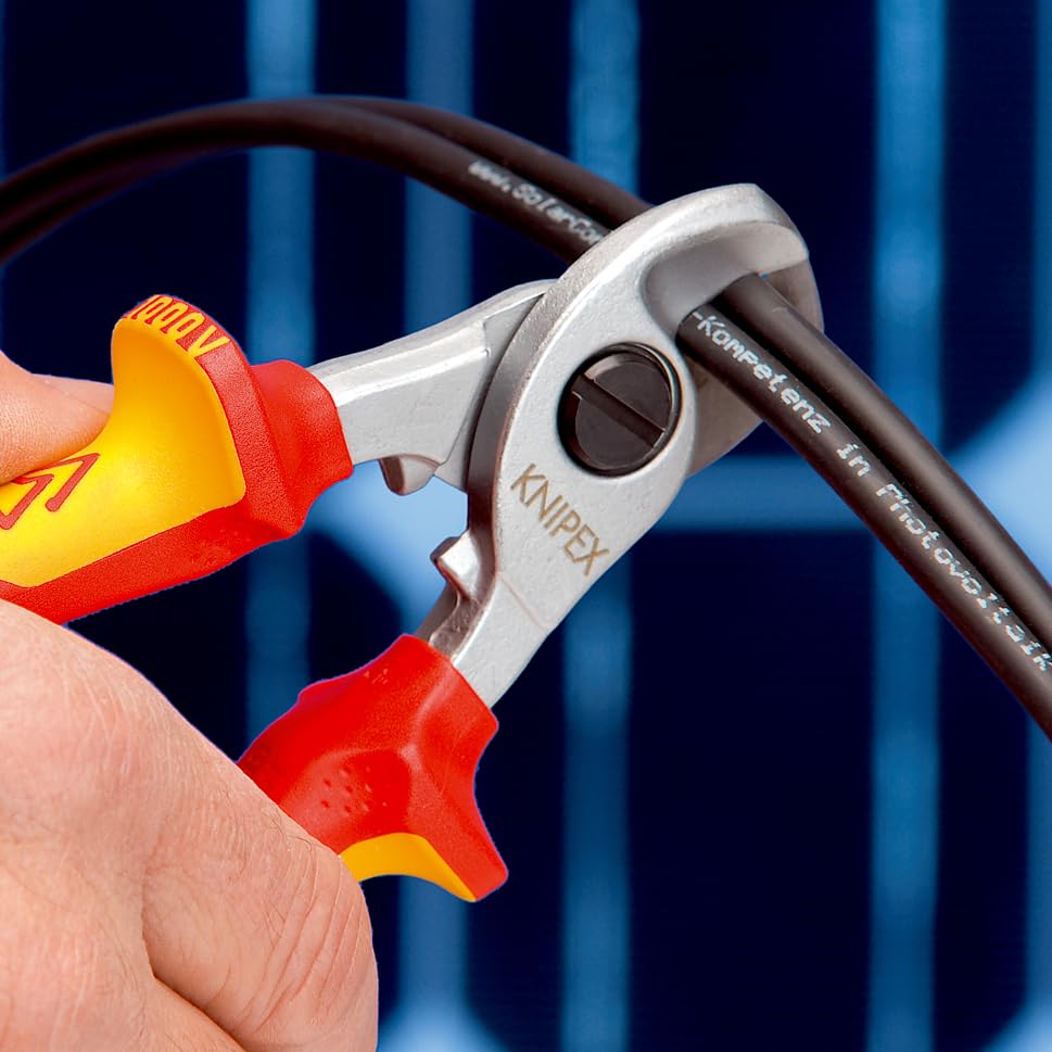 KNIPEX Кусачки для кабеля Изолированные кусачки для кабеля с защитой от падения 9516-165TBK, (черный) 9516-165TBK