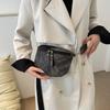 Dumpling Shape PU Leather Waist Bag Zipper Women Crossbody Bag Simple Chest Bag  Travel