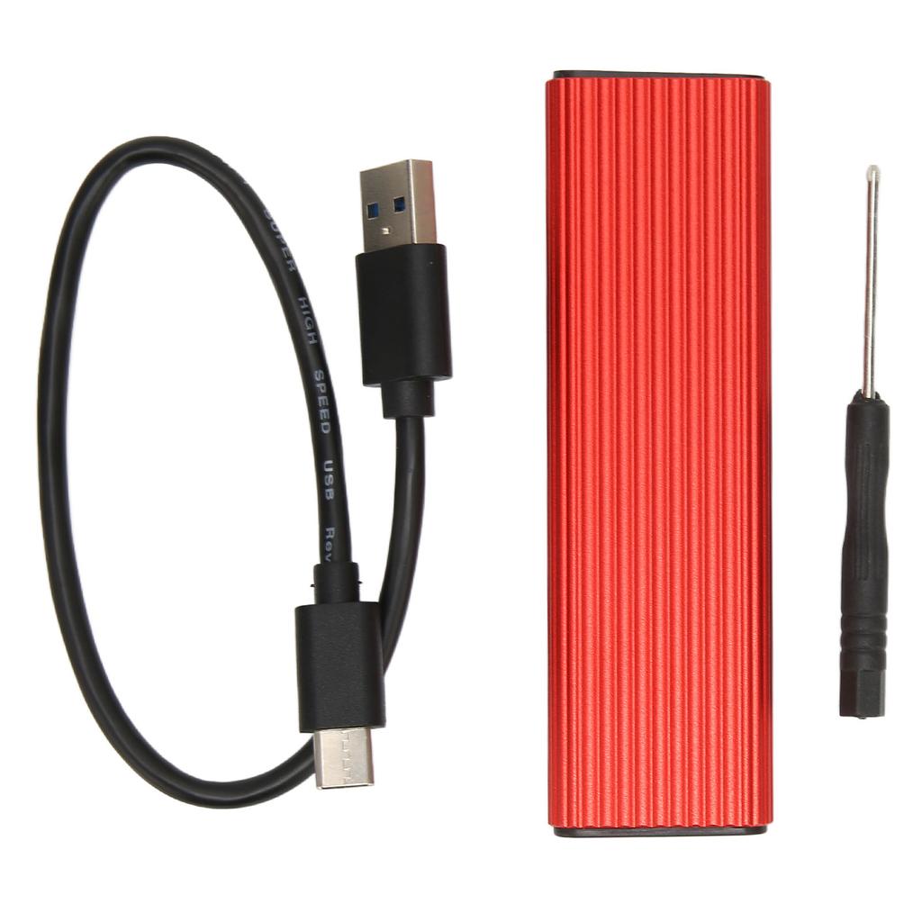 M.2 SSD Enclosure Adapter Tool Free Installation USB C 3.1 NGFF Protocol Red Mobile External