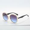Ретро Овальные Металлические Солнцезащитные Очки для Женщин Роскошный Модный Бренд Женские Солнцезащитные Очки Унисекс Стильные Очки Защита от УФ-лучей 400 Дизайнерские Солнцезащитные Очки