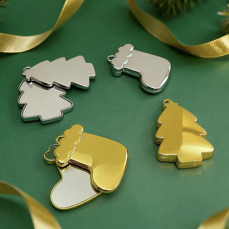 Christmas Tree Snowflake Stock Cosmetic Mirror Sliding Folding Mirror Girls Carry-On Mirror Unbreakable Compact Vanity Mirror