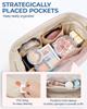 BAGSMART Makeup Storage Cosmetic Storage Makeup Multifunctional Makeup Brush Storage Wash Travel Accessories Storage Large Business Pink Pouch, Pouch,