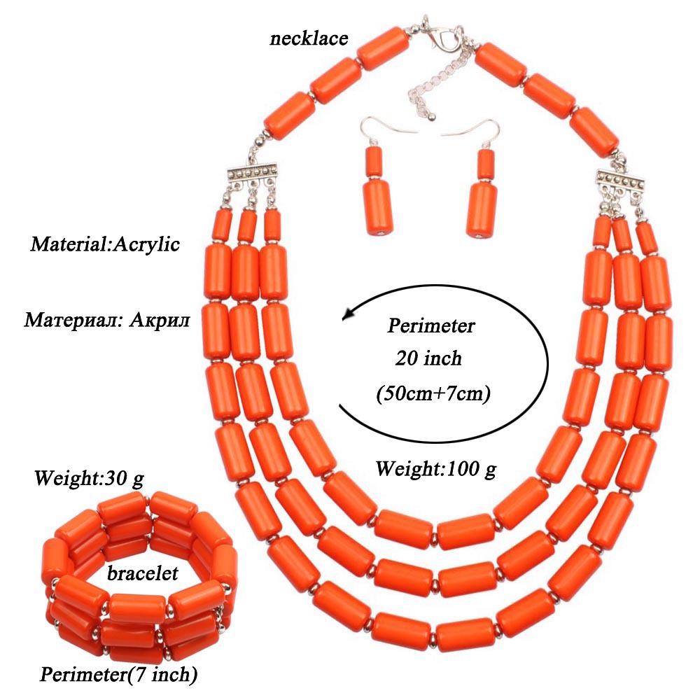 Комплект из трех частей: многослойное европейско-американское ожерелье из бисера - Модель 6630