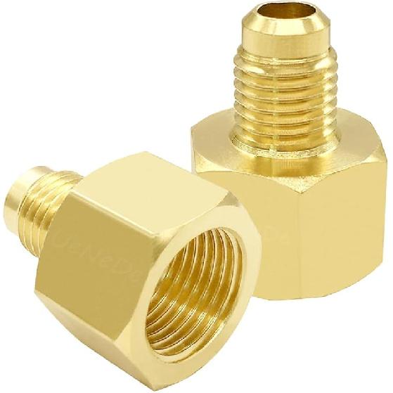 2PCS Brass Flare Coupler 1/2" Flare Female to 3/8" Flare Male Tube Gas Adapter Nipples Pipe Fittings Hose Connectors