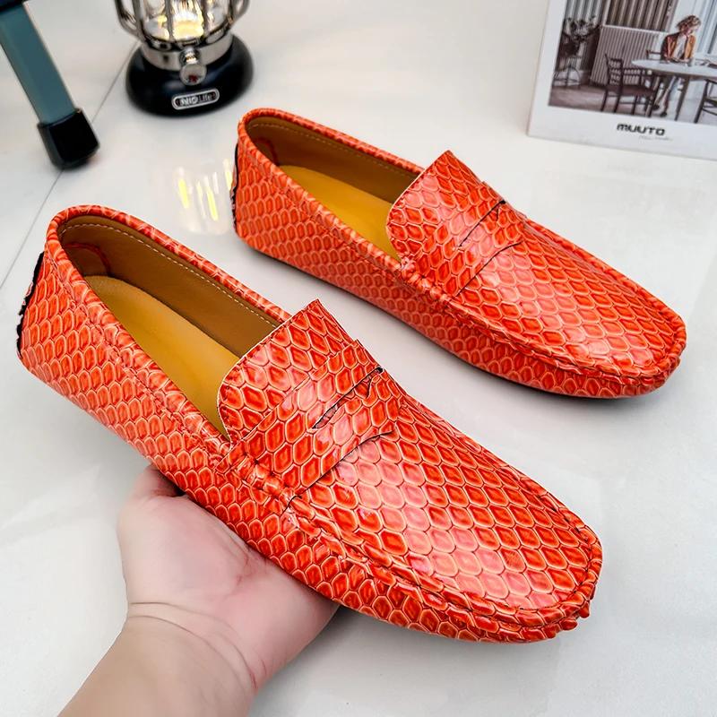New Loafers Men Handmade Leather Loafer Casual Driving Flats Slip-on Shoes Luxury Comfy Moccasins Black Loafers Shoes for Men