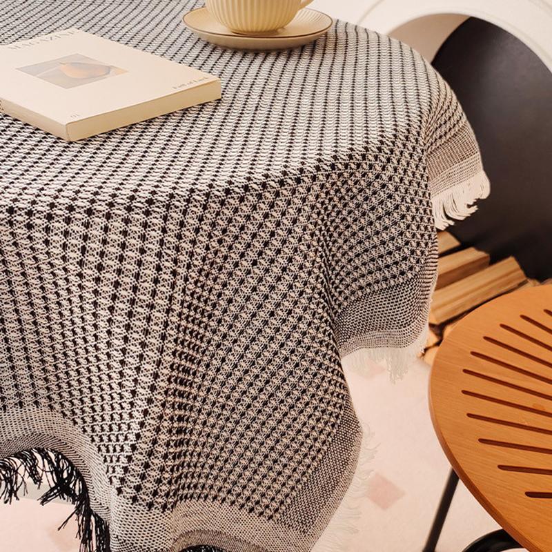 French Ins Style Japanese Pastoral White Tablecloth Coffee Table Cloth Bedside Table Retro Tassel Round Table Tablecloth