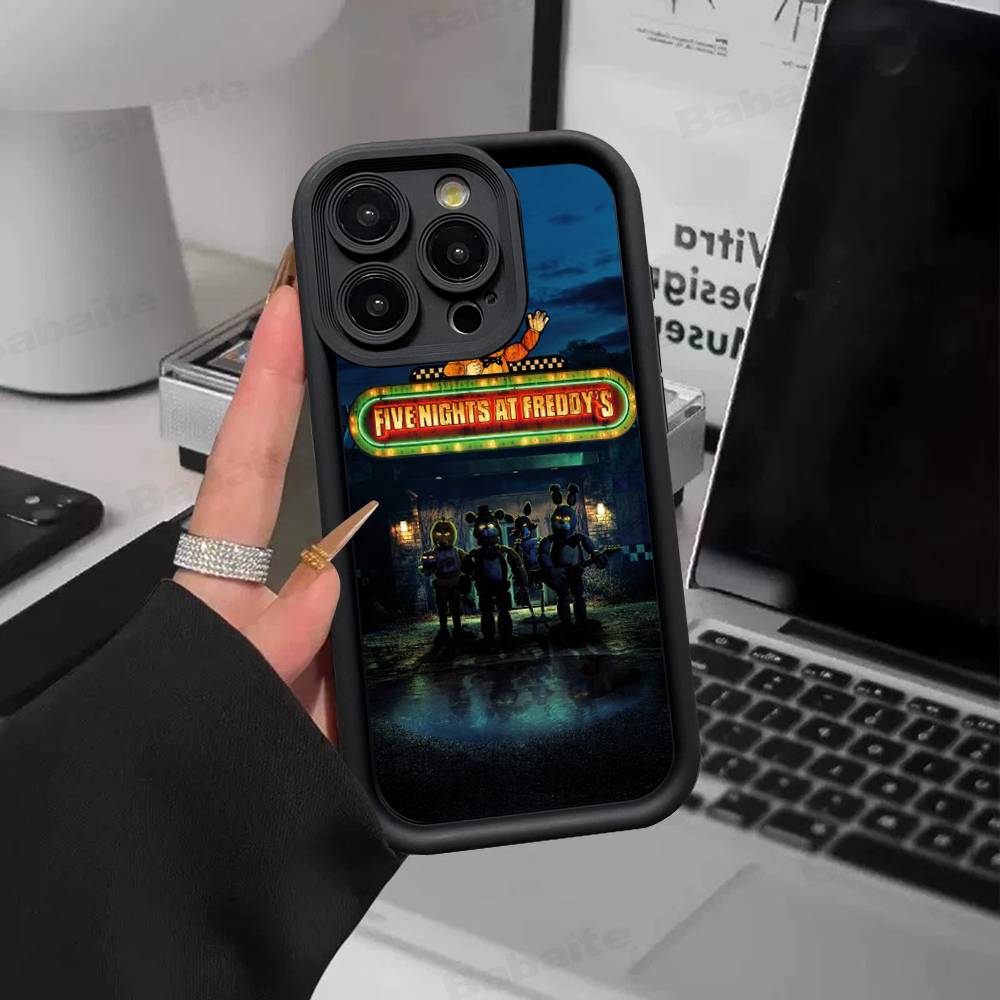 F-FNAF Пять ночей с Фредди Силиконовый Мягкий Чехол Для Телефона Для iPhone 17 16 15 14 Plus 13 12 Mini 11 Черный Чехол