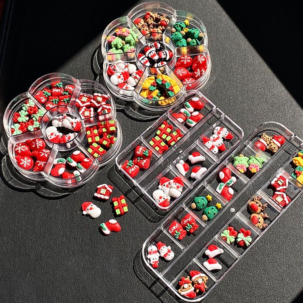 Снеговик DIY Нейл-арт Украшение Санта-Клауса Рождественское Украшение Ногтей Женщины