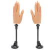 1 Pair Nail Training Practice Hand with 2Pcs Suction Stand Nail Tips for Tattoo Ring Display