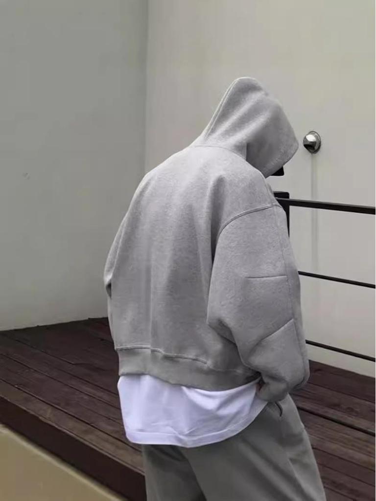 Дизайнерский кардиган с капюшоном на двойной молнии – Мужская куртка для весны/осени в стиле хай-стрит