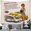 American Retro Car Tapestry Office Living Room Tapestry Home Wall Decoration Tapestry
