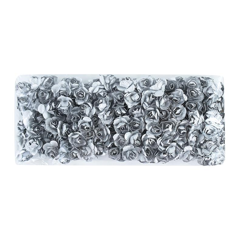 144pcs Mini 2cm Paper Rose Flower Heads Bouquet Artificial For Wedding Home Decoration Scrapbooking DIY Wreath
