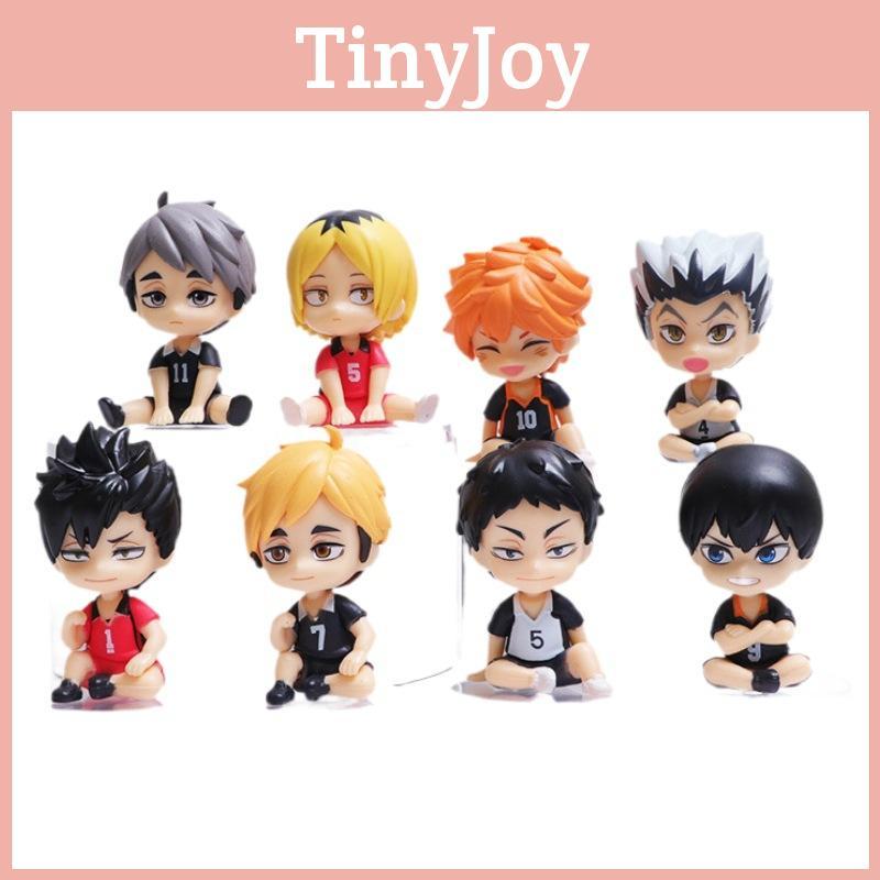 High Quality 8pcs Sitting Volleyball Boys Miniature Figures Hinata Shoyo Kageyama Tobio