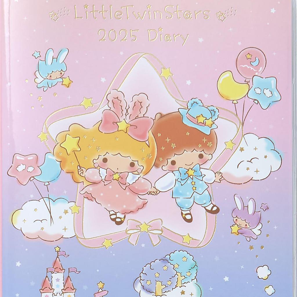 Sanrio B6 Diary Little Twin Stars 2025 Блокнот октябрь с наклейкой-расписанием и закладкой 456322 (Тип блока) (Начиная с 2024 г.)