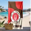 FC St. Pauli Personalized Printed Beach Towel Soccer Logo Support Custom Name Text Absorbent Towel For Sport Travel Special Gift