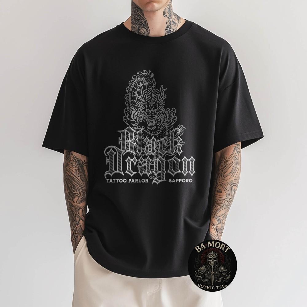 Black Dragon Tattoo Parlor Japanese Art TShirt Unisex T-Shirt