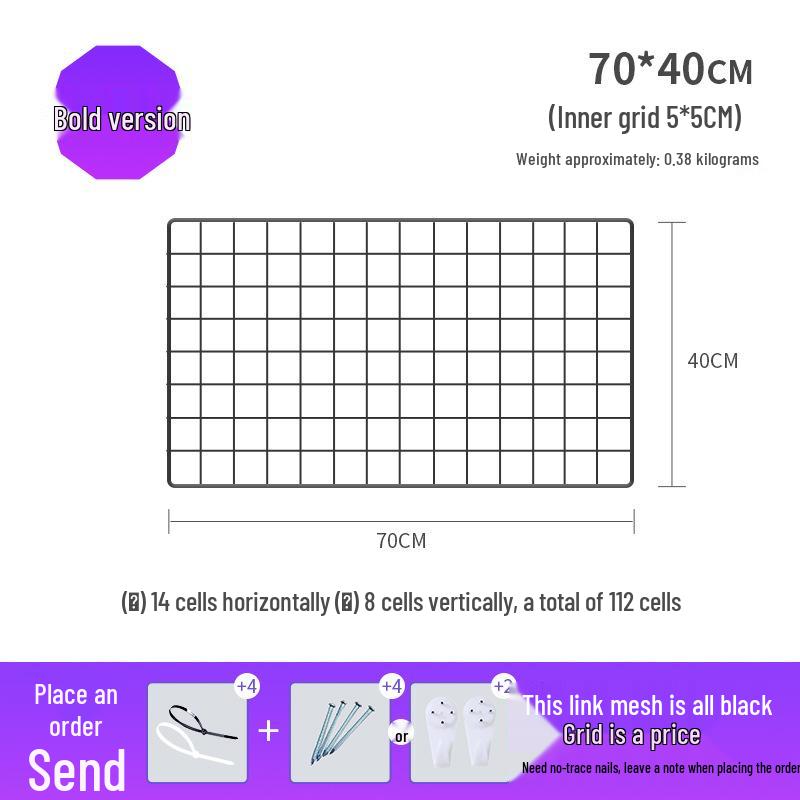 Black Bold Mesh Photo Wall Hanging & Display Rack