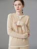 Autumn 2025 Sweet Style Color Block Cashmere Sweater - Loose Fit, Slimming, Short & Warm, Fake Two-Piece Design