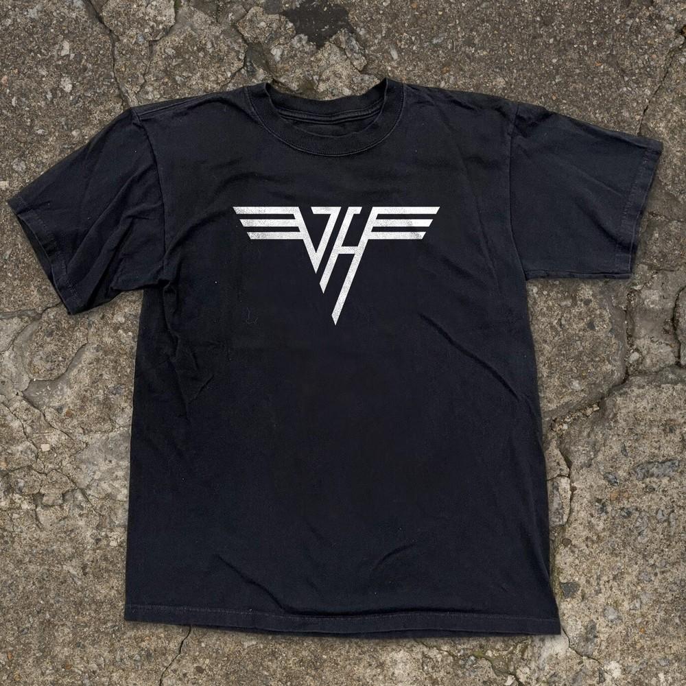 Унисекс Черная Футболка с Логотипом Van Halen Размер S-5XL Унисекс Футболка