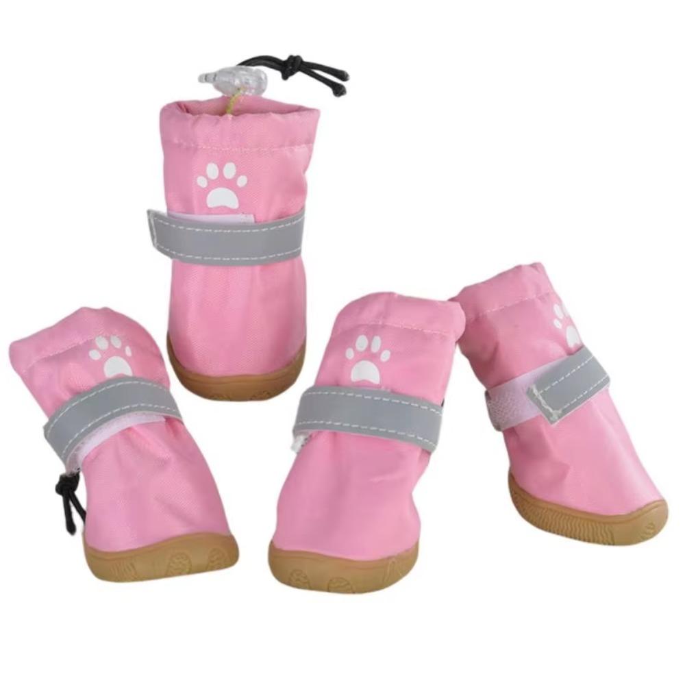 4pcs/set Anti-slip Pet Dog Shoes Waterproof Pet Rain Shoes Adorable Puppy Booties Small Medium Dog