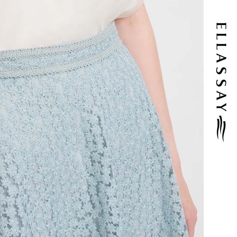 ELLASSAY Элегантная юбка А-силуэта средней длины, вышитая зеленым жаккардом
