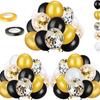 Black Gold Birthday Graduation Season New Year'S Party Decoration Set Balloon Set 12 Inch Black Gold Silver Sequin Latex Balloon