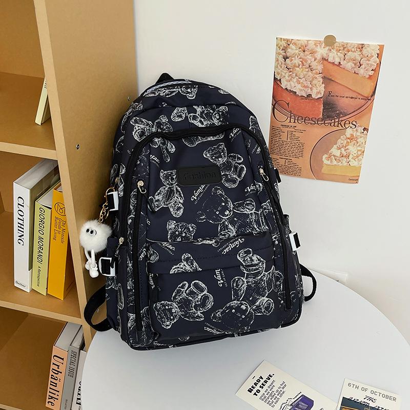 Schoolbag Korean version schoolbag for female junior high school students Large capacity fresh and cute backpack for middle school students High