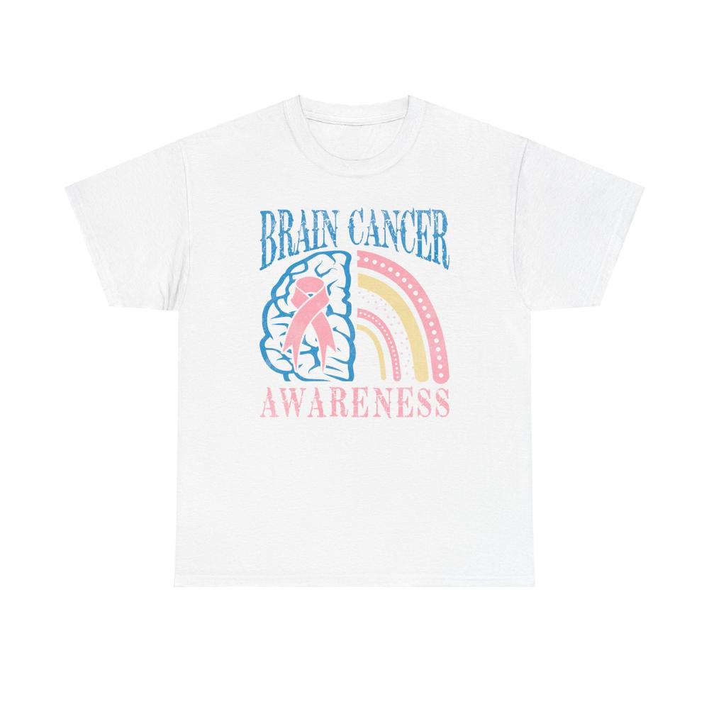 Brain Cancer Awareness T Shirt Pink Ribbon Cancer Awareness Support Unisex Top