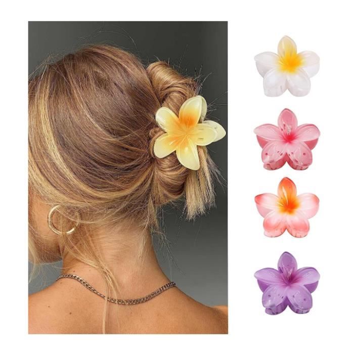 Pinces à cheveux - Lot de 4 - Fixation forte - Antidérapantes - Couleurs vives
