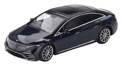TrueScale Miniatures MINI GT 164 Mercedes-Benz EQS 580 4MATIC Металлик Натуральный Синий Правостороннее Управление Готовое Изделие