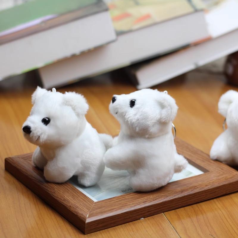 Очаровательный плюшевый брелок в виде белого медведя, мягкая белая медведица, плюшевая игрушка, украшение