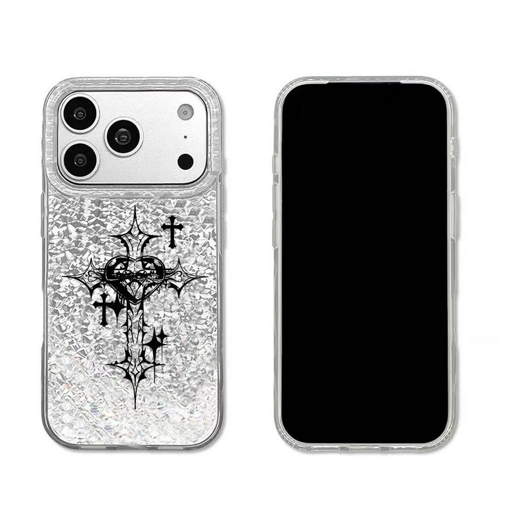Акриловая задняя панель с ТПУ бампером для iphone 15 18 Pro Max 11 13 16 Plus XS Max Air 14 17 Pro XR 12 Уникальная иллюстрация Cross hone Чехол Ударопрочная крышка