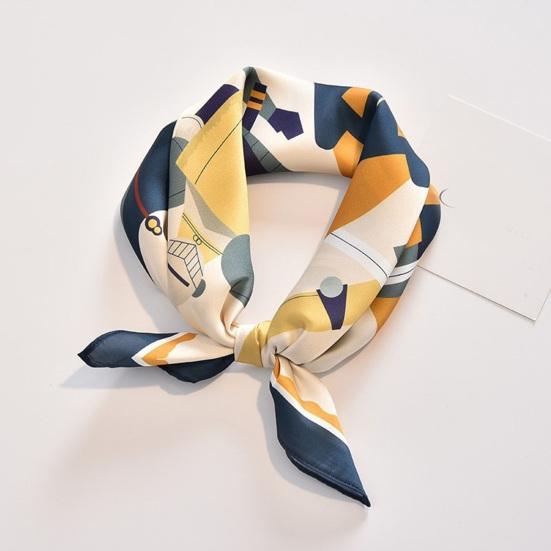 Silk Scarf for Women Soft Breathable Fashionable Neck Collar with Colorful Print Perfect for Parties Commutes