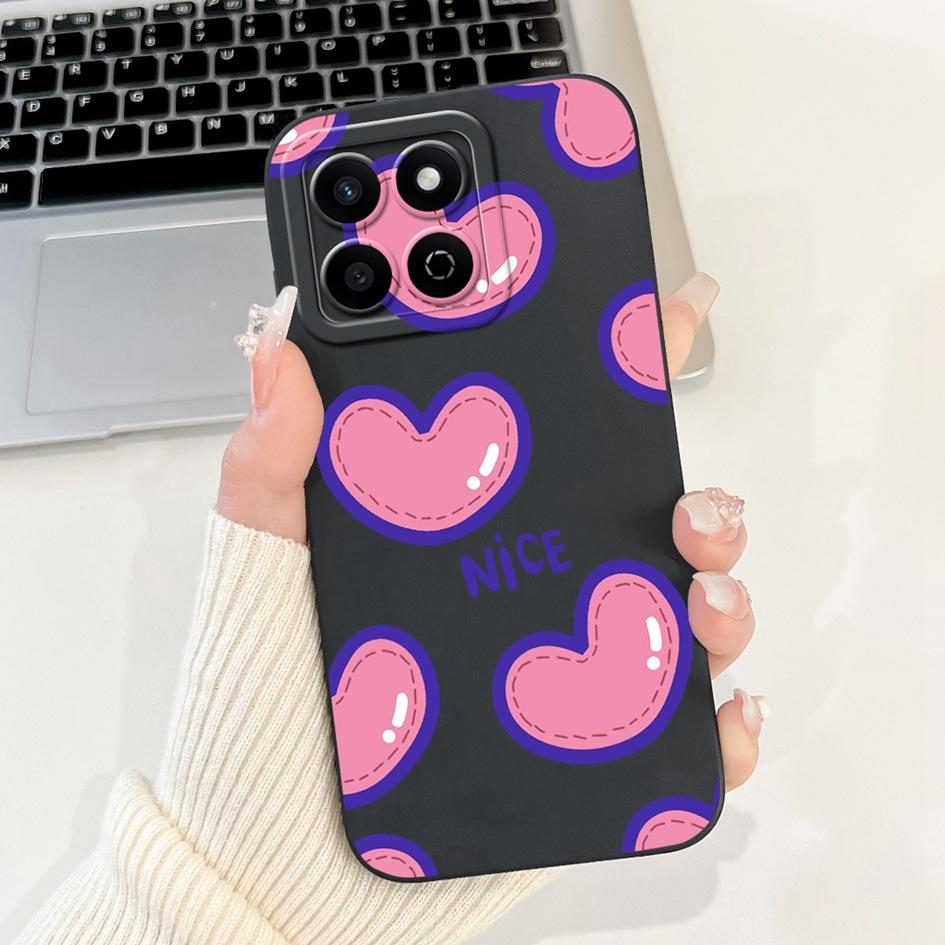 For Honor X7c 4G Case ALT-LX2 Shockproof Cover Sweet Girls Love Heart Soft Liquid Silicone Phone Cases For Honor 200 Smart Coque