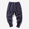 Cotton Linen Elastic Large Chinese Style Men's Casual Pants