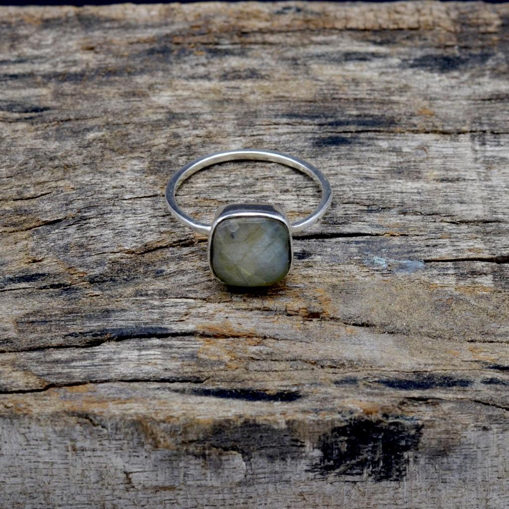 Кольцо из стерлингового серебра 925 пробы с лабрадором, женское кольцо ручной работы в стиле бохо из натурального драгоценного камня