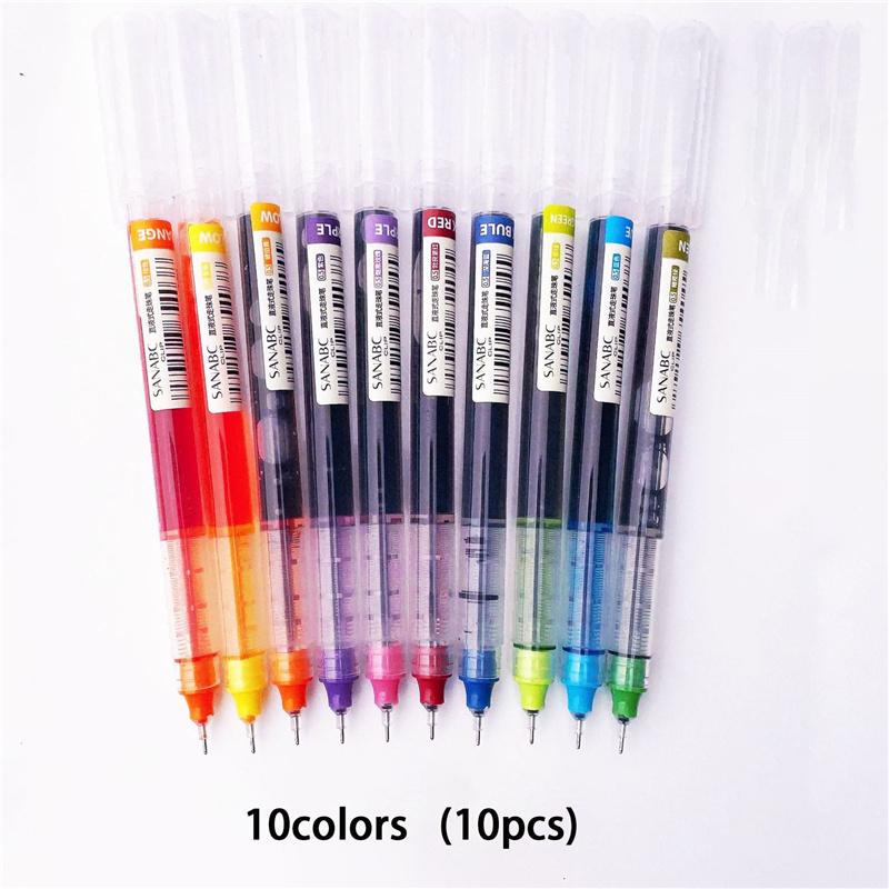 Быстросохнущая прямая жидкая полная игольная трубка 0,5 угольная ручка для воды школьные офисные письменные принадлежности студенческие канцелярские принадлежности школьные принадлежности