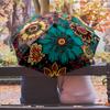 Retro flowers (2) Theme Automatic Umbrella Compact 8-Rib Design Sturdy Construction Durable Umbrella Stylish Accessory