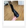 Foreign Skinny Boots Women's Short Boots Black Autumn and Winter Round Head Boots Thick-soled Martin Boots Thick Heel Elastic Single Boots