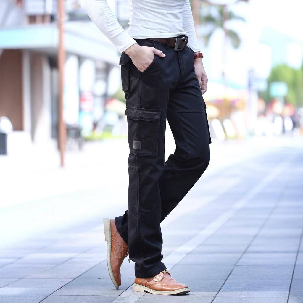 Зимние мягкие флисовые теплые брюки-карго для мужчин, одежда для работы, повседневные зимние брюки для мужчин