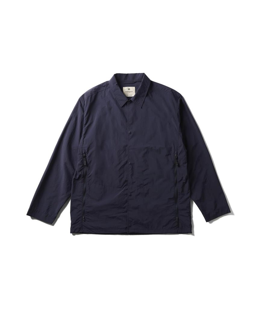 Snow Peak Nylon Tussah Utility Storage Shirt Long Size and SH-25AU001, Sleeve, Navy, L, Men's Women's