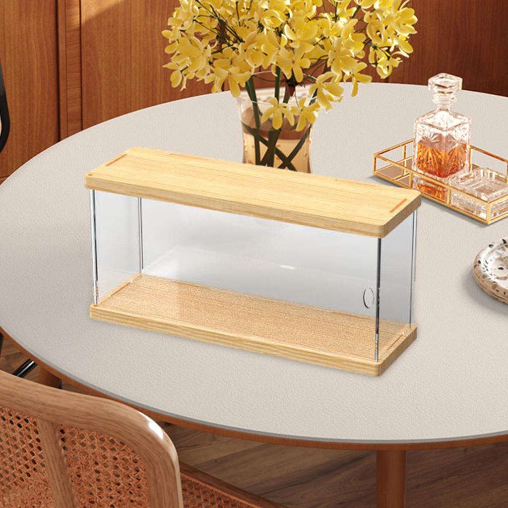 Коробка для демонстрации фигурок на столешнице, 11,8x4x5,5 дюйма, универсальное деревянное основание и крышка для ювелирных изделий,
