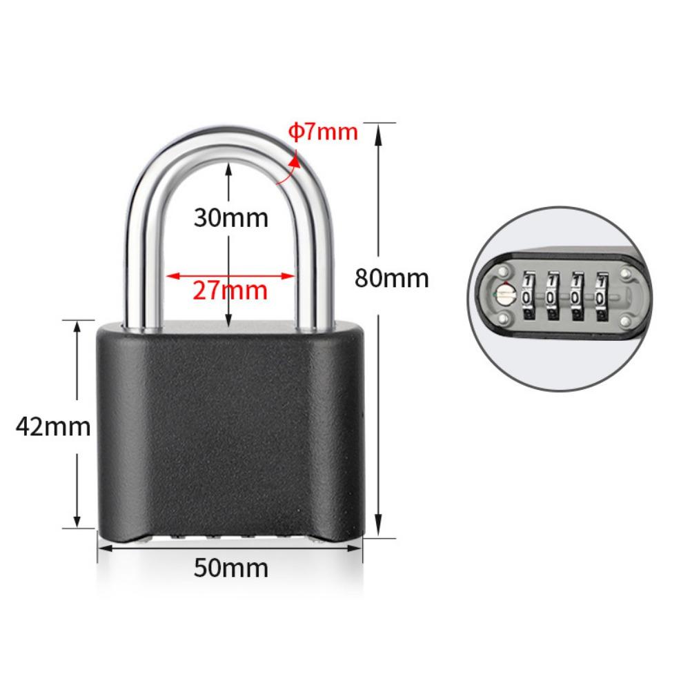 Waterproof Number Combination Padlock Safe Anti-theft Lock Practical 4-Digit Password Lock Toolbox