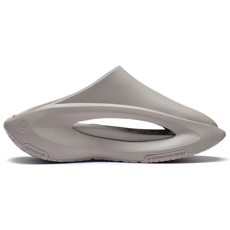 Li Ning Cloud Travel Slay нескользящие прочные сандалии-слайды унисекс сандалии серые AZST001-3