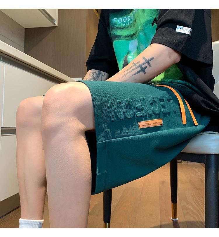 Новые летние мужские шорты с принтом в гонконгском стиле - модные повседневные спортивные штаны средней длины