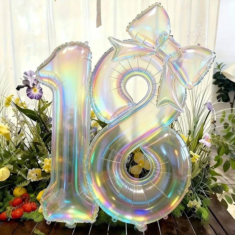 Украшения для вечеринки по случаю дня рождения 40 дюймов Шары-бабочки Цифровые шары с цифрами от 0 до 9 Фольгированный шар Декорация фона Фотобутафория