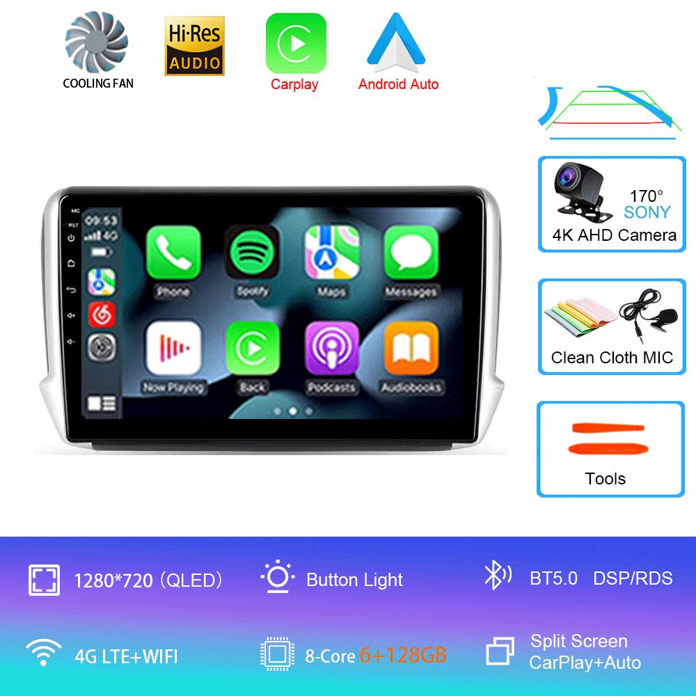 For Peugeot 2008 208 Series 2012 2013 2014 - 2018 Car radio Android 14 Navigation Multimedia Player Carplay Auto Stereo BT video