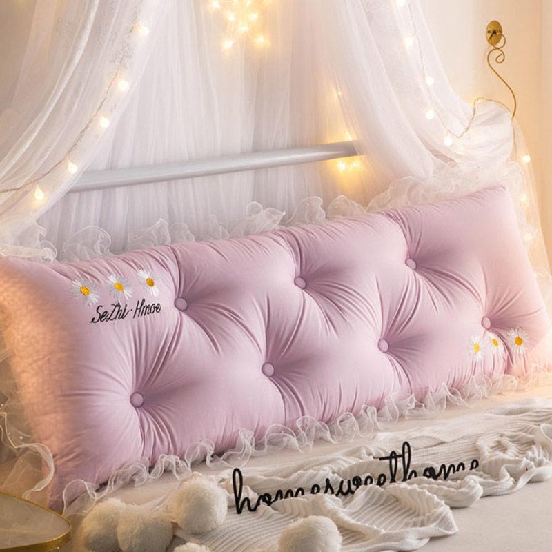 Милая прикроватная подушка размера «king-size» с вышивкой, мягкая подушка для спины, эластичная подушка для дивана, большая поясничная подушка