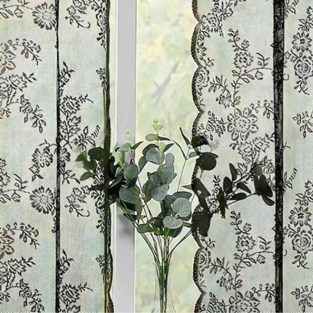 Вышитое кружево Прозрачная занавеска Марлевая тюлевая занавеска Оформление окна Оконные драпировки Гостиная