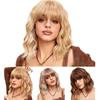 Short Curly Women's Shoulder-Length Clavicle Hair Head Cover Wave Curly Natural Fluffy Wig Full Hair Lazy